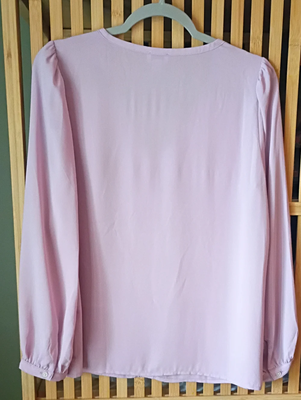 J.Crew V-Neck Long Sleeve Drapey Blouse in Lilac, Women's Medium (Size 8)